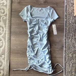 Light Blue Ruched Dress